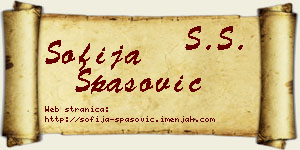 Sofija Spasović vizit kartica